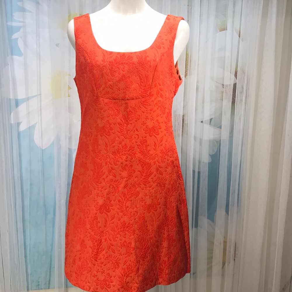 Anthropologie Little orange mod mini dress!